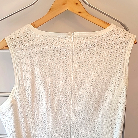 Talbots White Crochet Eyelet, Lined Summer Dress, sz 16 - Picture 3 of 5